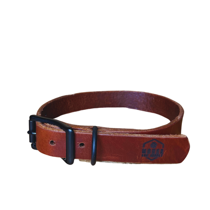 1 Inch Leather Dog Collar - Moger Dog Supply